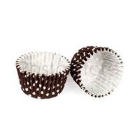 Kahverengi Puantiye CupCake Pet Kapsül 50 Adet 48x33 mm