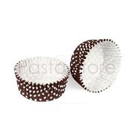 Kahverengi Puantiye CupCake Pet Kapsül 50 Adet 70x35 mm