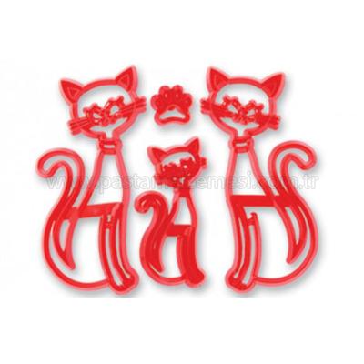 Kedi Figürlü Patchwork Kurabiye Kalıbı Klişe