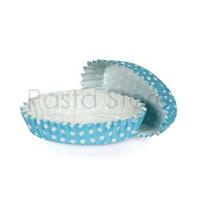 Mavi Puantiyeli CupCake Oval Pet Kapsül 100 Adet