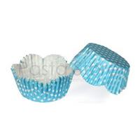 Mavi Puantiyeli CupCake Pet Kapsül 100 Adet 65x38 mm