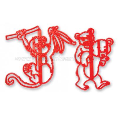 Maymun ve Ayı Figürlü Patchwork Kurabiye Kalıbı Klişe