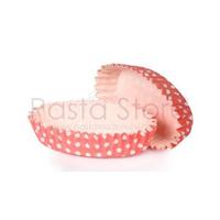 Pembe Puantiyeli CupCake Oval Pet Kapsül 100 Adet
