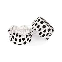 Siyah Beyaz Puantiye CupCake Pet Kapsül 100 Adet 65x38 mm