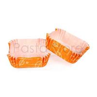 Turuncu Yaprak Kare CupCake Pet Kapsül 100 Adet 80x80 mm