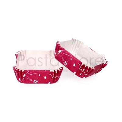 Yonca Figürlü Kare CupCake Pet Kapsül 100 Adet 50x50 mm